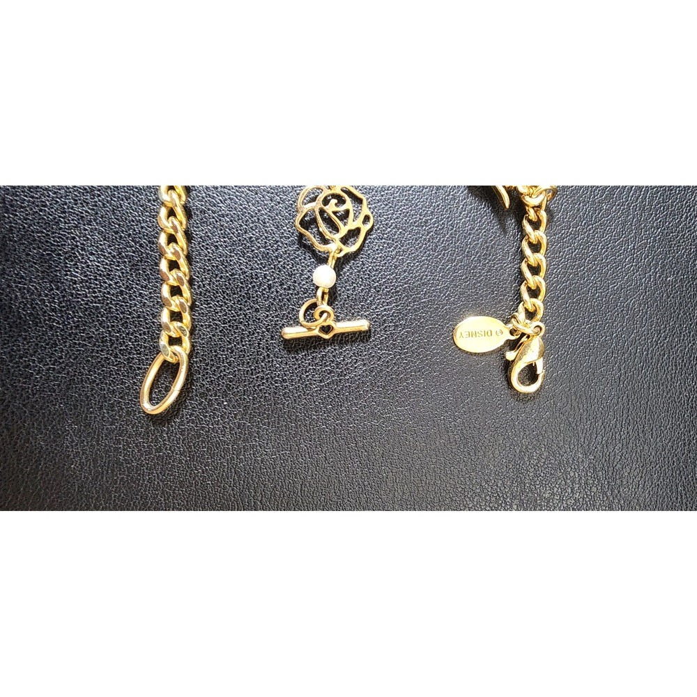 Disney Winnie Pooh Charm Rose Pearl ID Bracelet Bundle Gold Tone 3pc Set - Picture 9 of 14